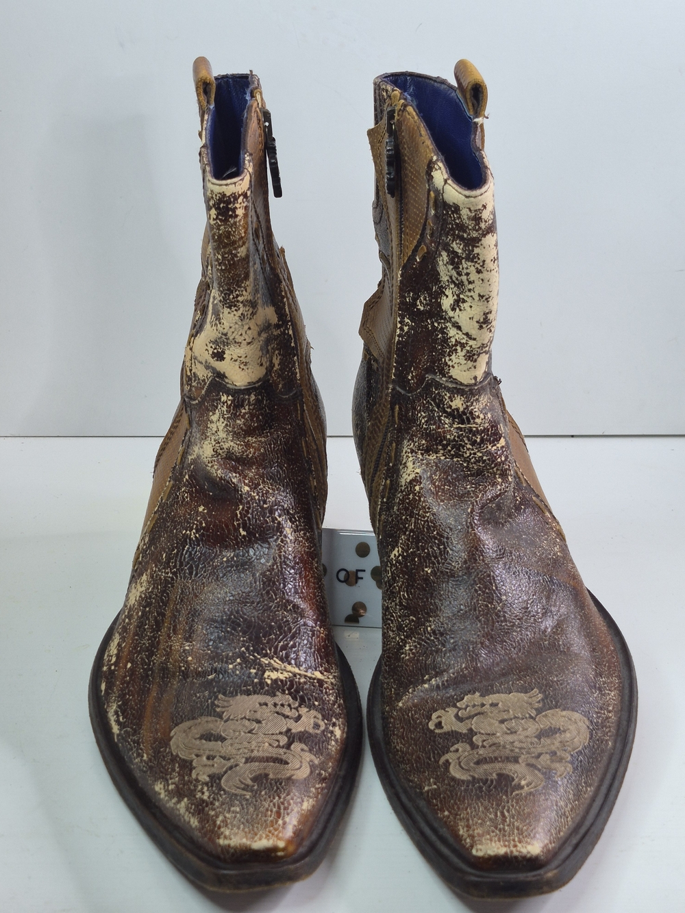 Mark Nason Distressed Brown Leather Ankle Boots